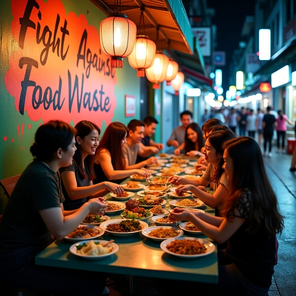 hinatown Hawker Leftovers Consumption Fight Against Food Waste